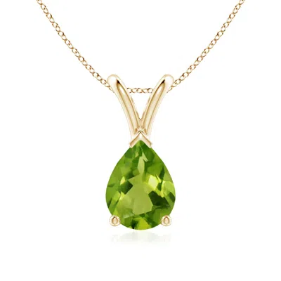 ANGARA V-BALE PEAR-SHAPED PERIDOT SOLITAIRE PENDANT