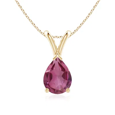 ANGARA V-BALE PEAR-SHAPED PINK TOURMALINE SOLITAIRE PENDANT