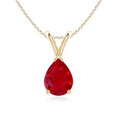 ANGARA V-BALE PEAR-SHAPED RUBY SOLITAIRE PENDANT