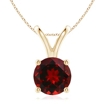 ANGARA V-BALE ROUND GARNET SOLITAIRE PENDANT