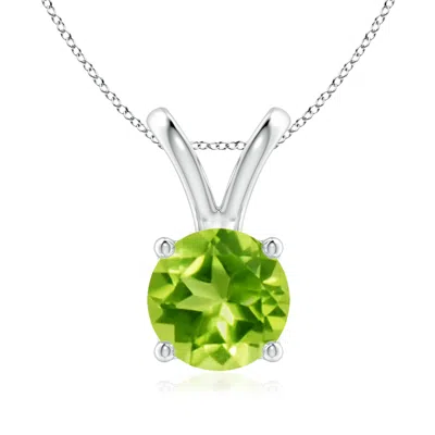 ANGARA V-BALE ROUND PERIDOT SOLITAIRE PENDANT