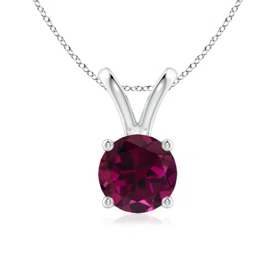 ANGARA V-BALE ROUND RHODOLITE SOLITAIRE PENDANT