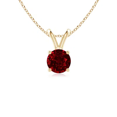 ANGARA V-BALE ROUND RUBY SOLITAIRE PENDANT