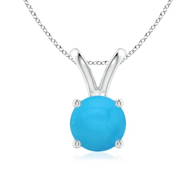 ANGARA V-BALE ROUND TURQUOISE SOLITAIRE PENDANT