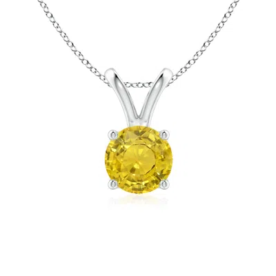 ANGARA V-BALE ROUND YELLOW SAPPHIRE SOLITAIRE PENDANT