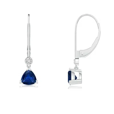 ANGARA V PRONG-SET TRILLION SAPPHIRE LEVERBACK DROP EARRINGS
