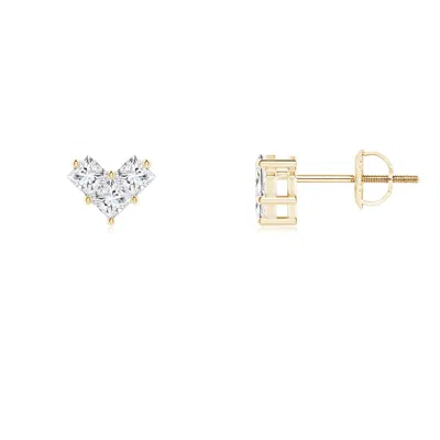 ANGARA V-SHAPED PRINCESS-CUT DIAMOND STUD EARRINGS