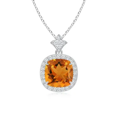 ANGARA VINTAGE INSPIRED CUSHION CITRINE HALO PENDANT