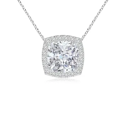 ANGARA VINTAGE INSPIRED CUSHION DIAMOND HALO PENDANT