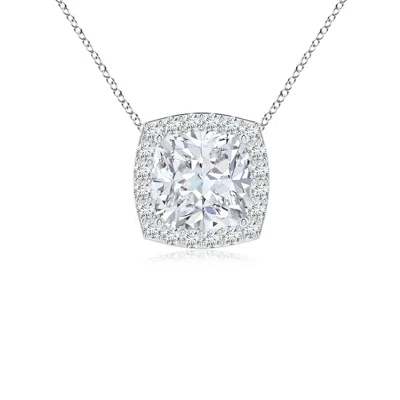 ANGARA VINTAGE INSPIRED CUSHION LAB-GROWN DIAMOND HALO PENDANT