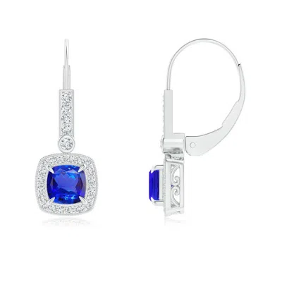 ANGARA VINTAGE-INSPIRED CUSHION TANZANITE LEVERBACK EARRINGS