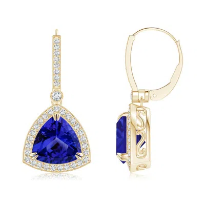 ANGARA VINTAGE-INSPIRED DANGLING TRILLION TANZANITE EARRINGS
