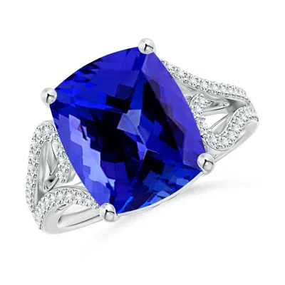 ANGARA VINTAGE INSPIRED GIA CERTIFIED CUSHION TANZANITE RING