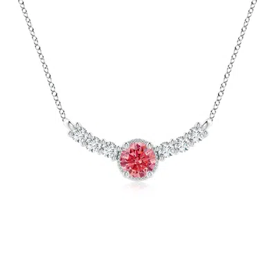 ANGARA VINTAGE INSPIRED LAB-GROWN FANCY INTENSE PINK AND WHITE DIAMOND CURVED BAR PENDANT