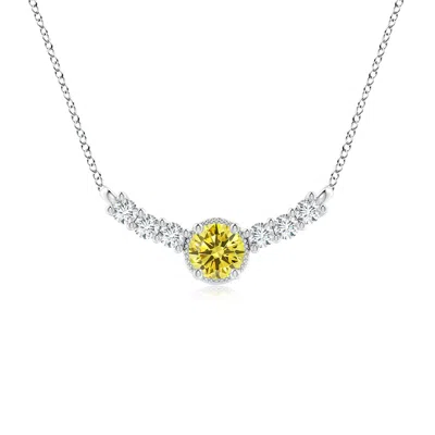ANGARA VINTAGE INSPIRED LAB-GROWN FANCY INTENSE YELLOW AND WHITE DIAMOND CURVED BAR PENDANT