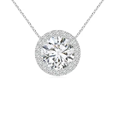 ANGARA VINTAGE INSPIRED ROUND DIAMOND HALO PENDANT