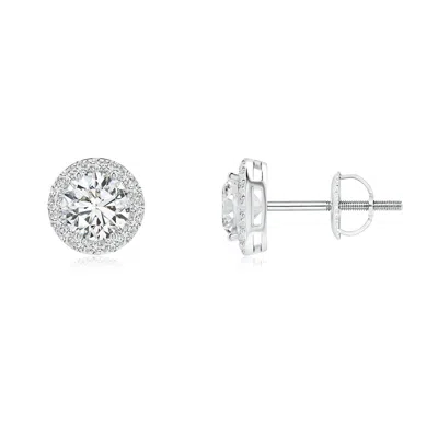 ANGARA VINTAGE-INSPIRED ROUND DIAMOND HALO STUD EARRINGS