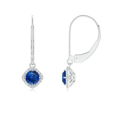 ANGARA VINTAGE INSPIRED ROUND SAPPHIRE HALO EARRINGS WITH FILIGREE
