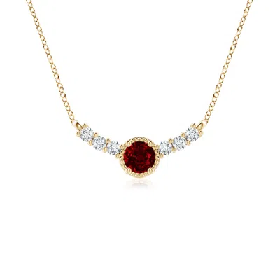 ANGARA VINTAGE INSPIRED RUBY AND DIAMOND CURVED BAR PENDANT