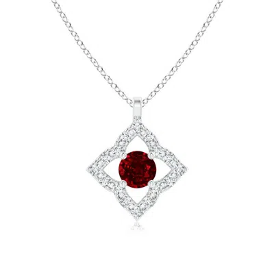 ANGARA VINTAGE INSPIRED RUBY CLOVER PENDANT