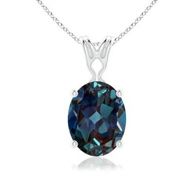 ANGARA VINTAGE INSPIRED SOLITAIRE OVAL LAB-GROWN ALEXANDRITE PENDANT