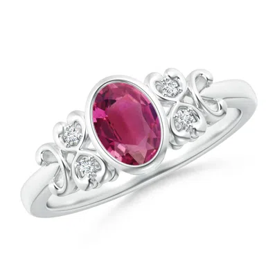 ANGARA VINTAGE STYLE BEZEL-SET OVAL PINK TOURMALINE RING