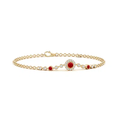 ANGARA VINTAGE STYLE BEZEL-SET RUBY AND DIAMOND BRACELET