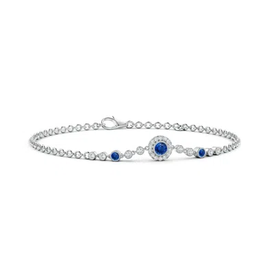ANGARA VINTAGE STYLE BEZEL-SET SAPPHIRE AND DIAMOND BRACELET