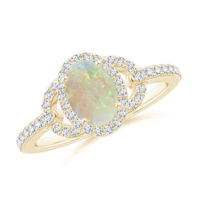 ANGARA VINTAGE STYLE OVAL OPAL HALO RING