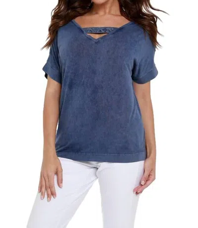 ANGEL FRONT TO BACK BRAIDED TOP IN DENIM
