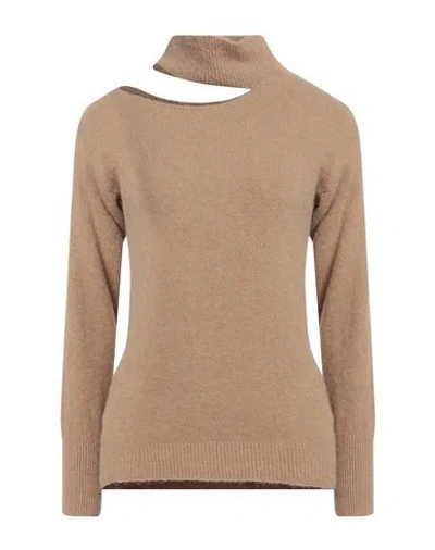 ANGELA MELE MILANO ANGELA MELE MILANO WOMAN TURTLENECK CAMEL SIZE ONESIZE POLYAMIDE, ACRYLIC, WOOL, ELASTANE