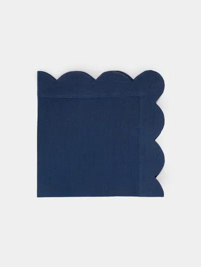 ANGELA WICKSTEAD RAPALLO SCALLOPED LINEN NAPKINS (SET OF 4)