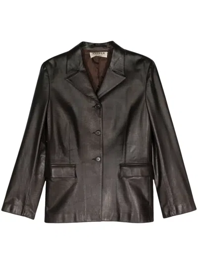 A.N.G.E.L.O. VINTAGE CULT 2000S PRE-OWNED LEATHER BLAZER