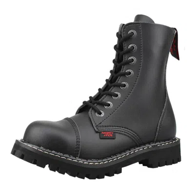 ANGRY ITCH ANGRY ITCH - 8-LOCH GOTHIC PUNK ARMY RANGER ARMEE SCHWARZE VEGANE STIEFEL MIT ST