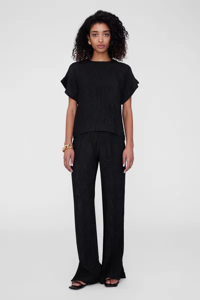 ANINE BING ANINE BING JOLLIE TOP IN BLACK CRINKLE