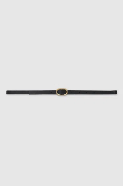 ANINE BING ANINE BING MINI SIGNATURE LINK BELT IN BLACK WITH GOLD