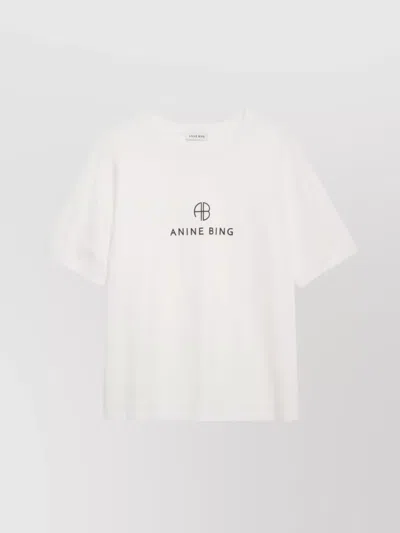 ANINE BING MONOGRAM COTTON JERSEY T-SHIRT