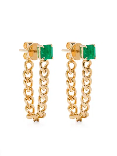 ANITA KO 18KT YELLOW GOLD EMERALD EARRINGS