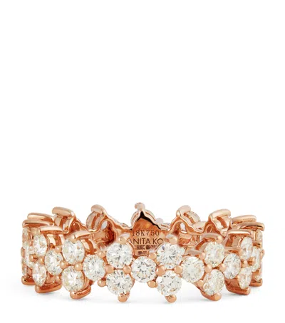 ANITA KO ROSE GOLD AND DIAMOND TRIANGLE ETERNITY RING