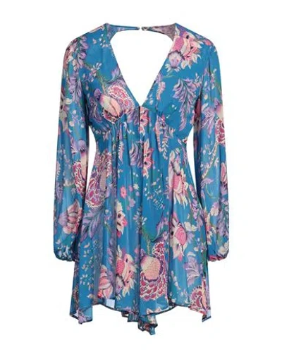 ANJUNA ANJUNA WOMAN MINI DRESS BLUE SIZE S VISCOSE