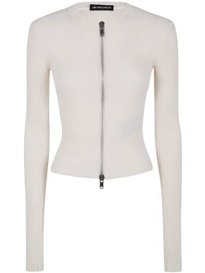 ANN DEMEULEMEESTER TERNA CROPPED ZIPPED CARDIGAN COTTON