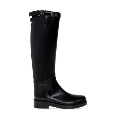 ANN DEMEULEMEESTER ANN DEMEULEMEESTER BUCKLE DETAILED ROUND TOE BOOTS