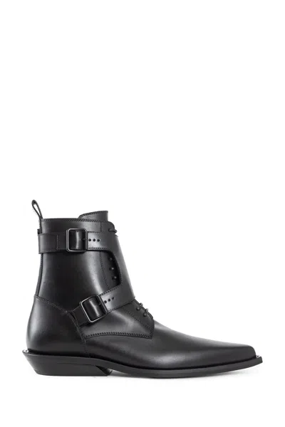 ANN DEMEULEMEESTER EFRO POINTY MONKSTRAP ANKLE BOOTS