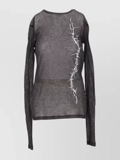 ANN DEMEULEMEESTER SLIM-FIT LONG-SLEEVE COTTON T-SHIRT