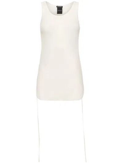 ANN DEMEULEMEESTER WOMEN WHITE MARA WRINKLED CROPPED TANK TOP, M LUXURY TOPS FOR WOMEN DARVEYS