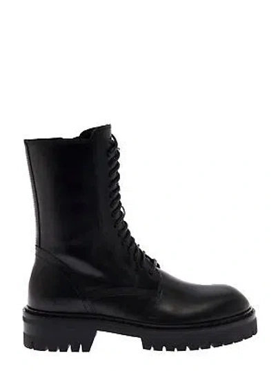 ANN DEMEULEMEESTER ANN DEMEULEMEESTER WOMAN'S ALEC BLACK LEATHER BOOTS