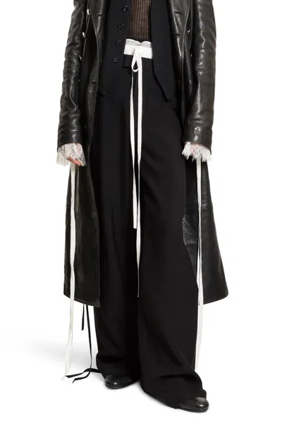 ANN DEMEULEMEESTER ELFI WIDE LEG TROUSERS IN VISCOSE CALICO