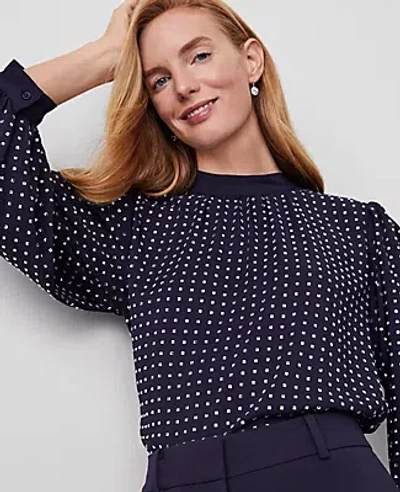 ANN TAYLOR BEJEWELED MOCK NECK TOP