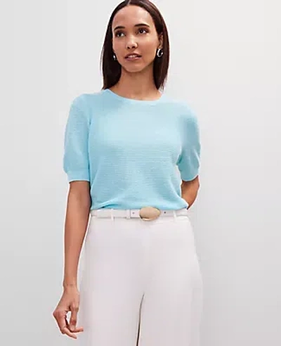 ANN TAYLOR LINEN-BLEND RIBBED SWEATER