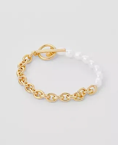 ANN TAYLOR PEARLIZED METAL BRACELET